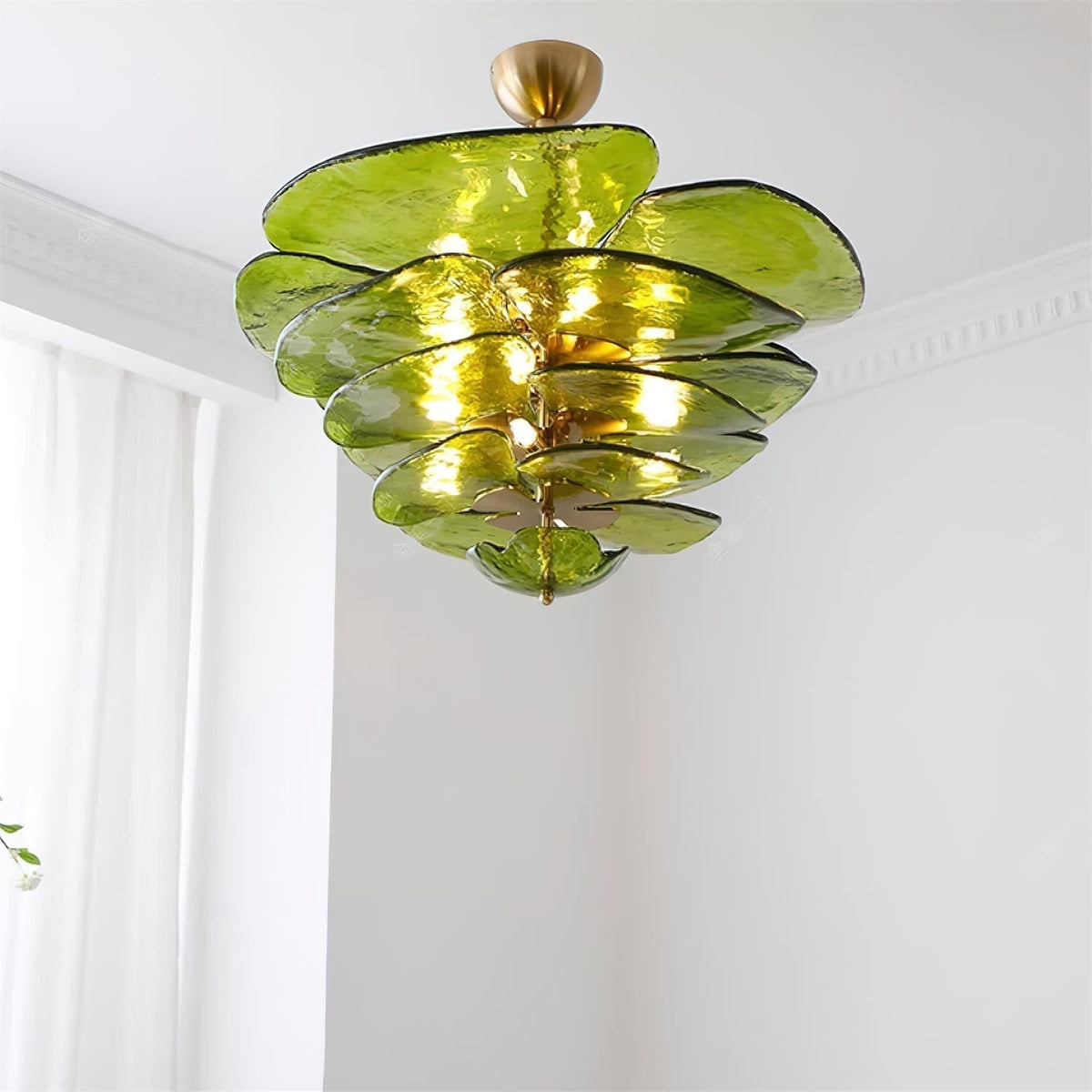 Crivs Kroonluchter Goud Murano-glas Bloemblaadjes Luxe