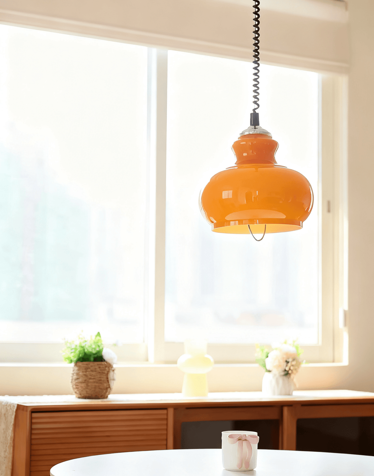 Amber Coil glas hanglamp