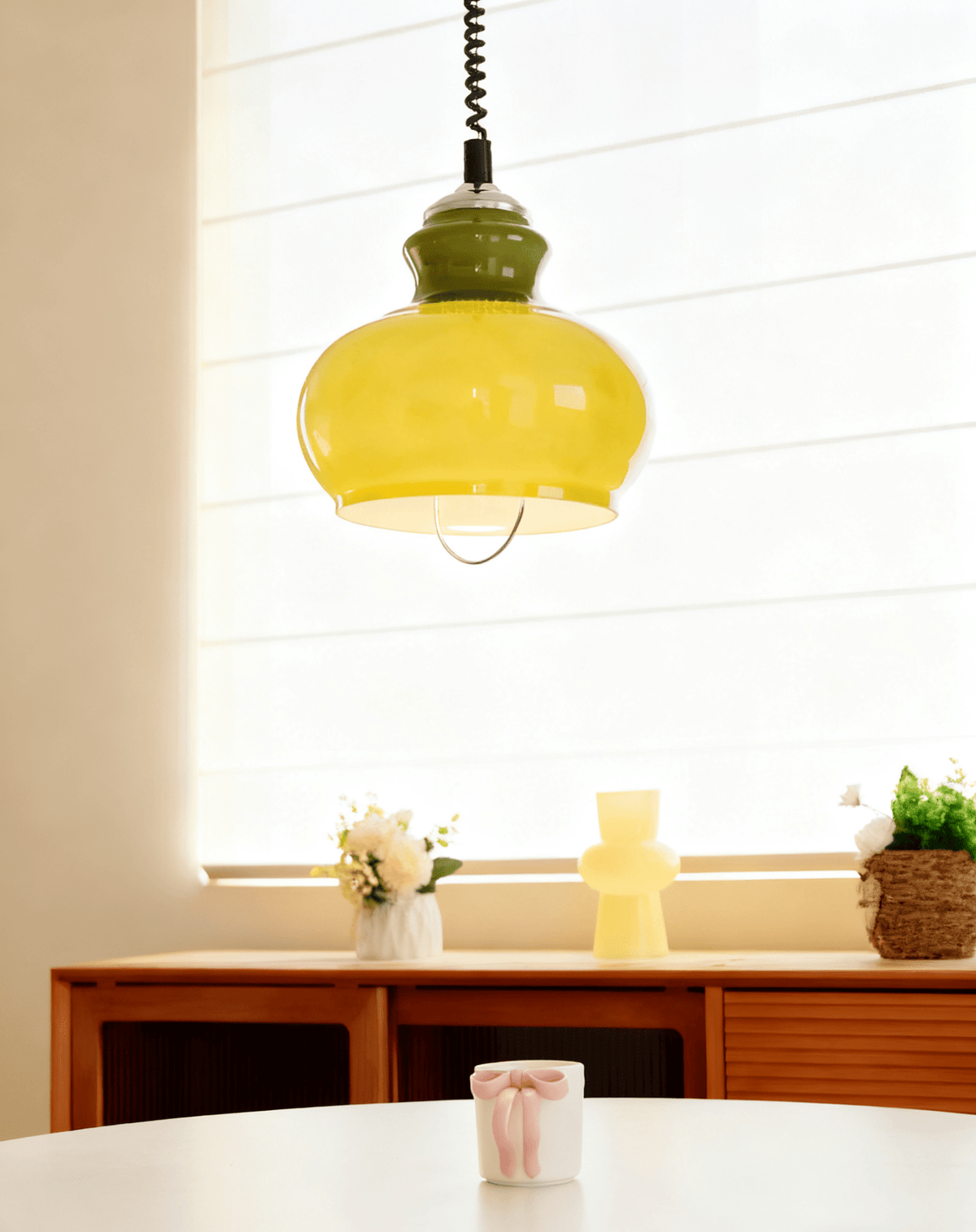Amber Coil glas hanglamp