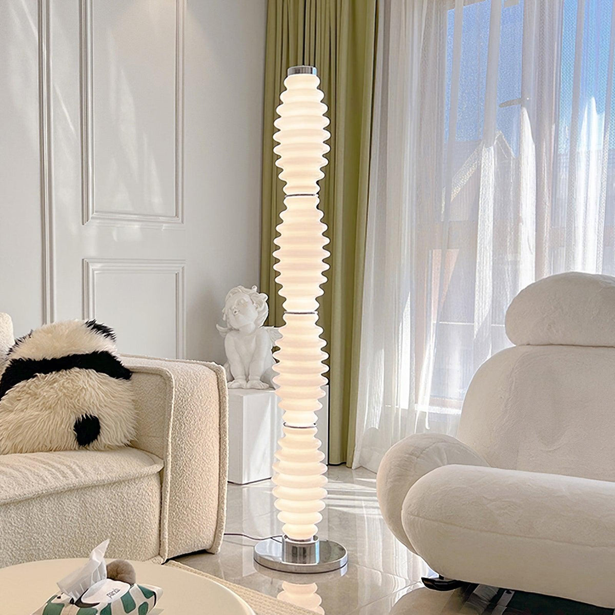 Celerine moderne vloerlamp met glazen kap