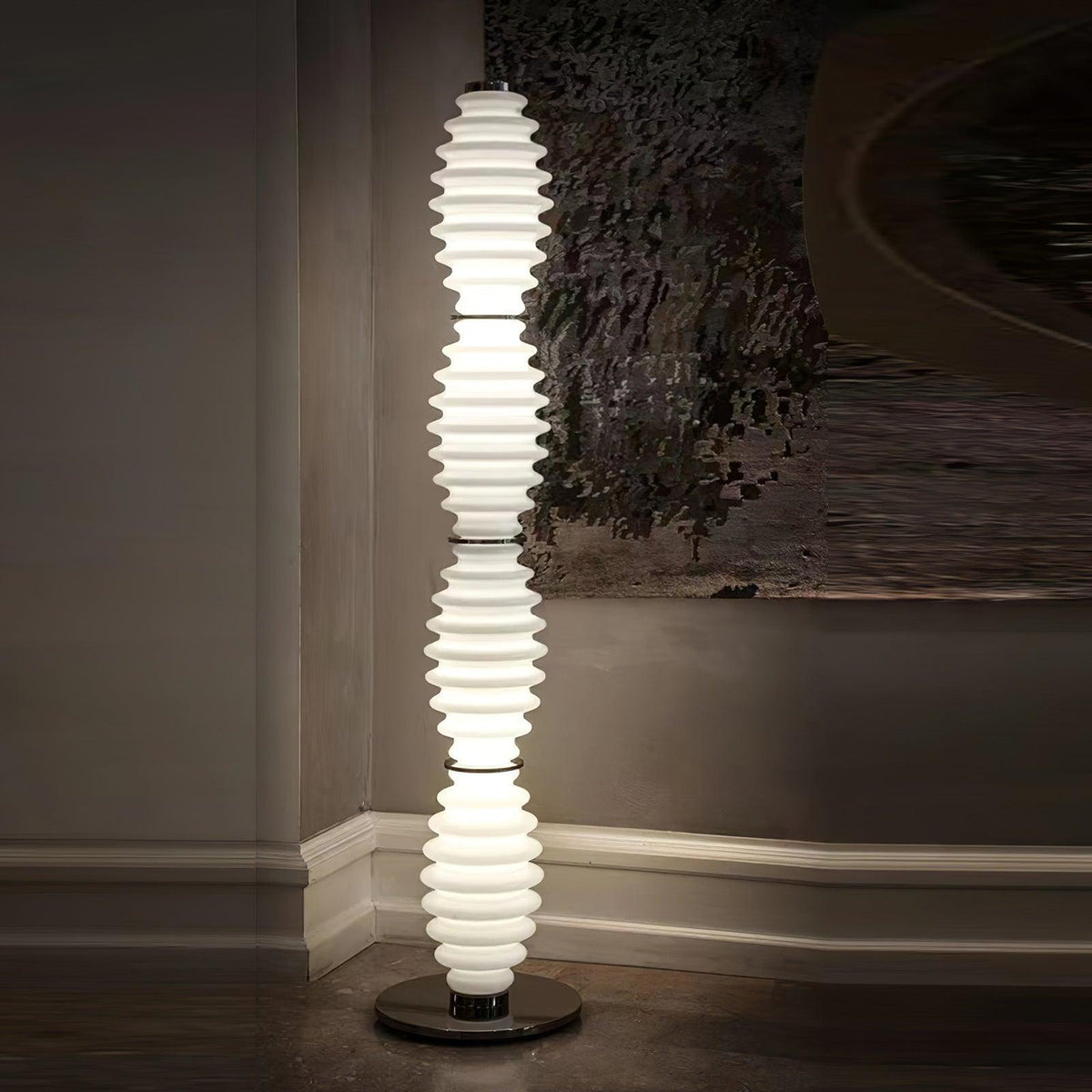 Celerine moderne vloerlamp met glazen kap