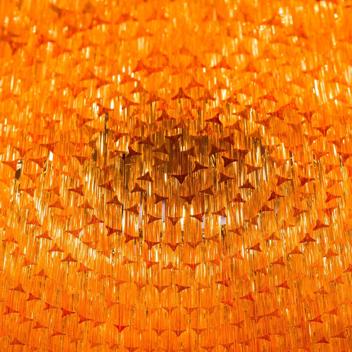 Maren Kroonluchter Tromvormig Amberkleurig glas