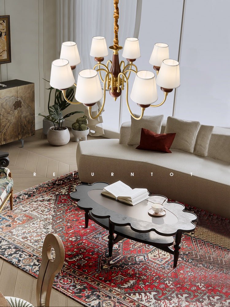 Zovena klassiek elegantie Vintage Stoffen Hout Kroonluchter