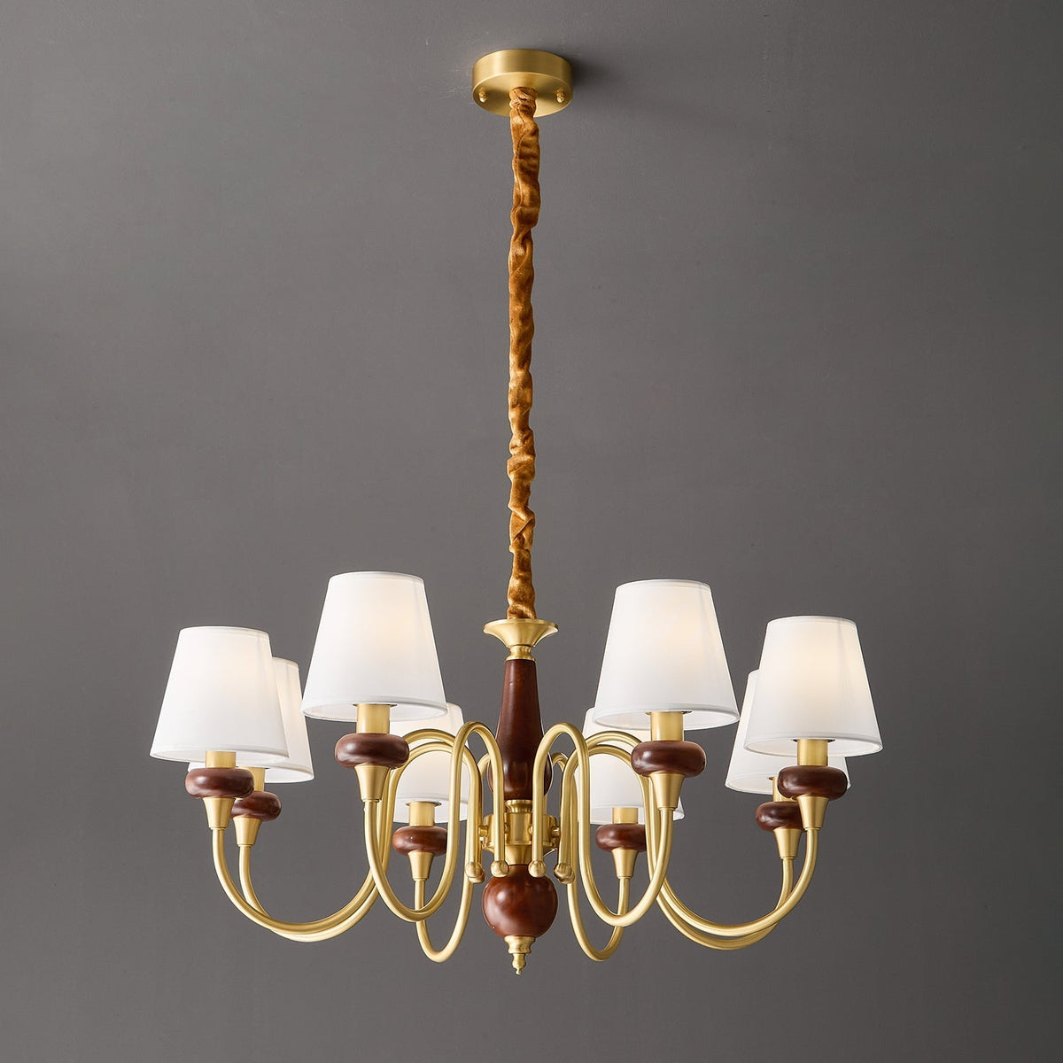 Zovena klassiek elegantie Vintage Stoffen Hout Kroonluchter