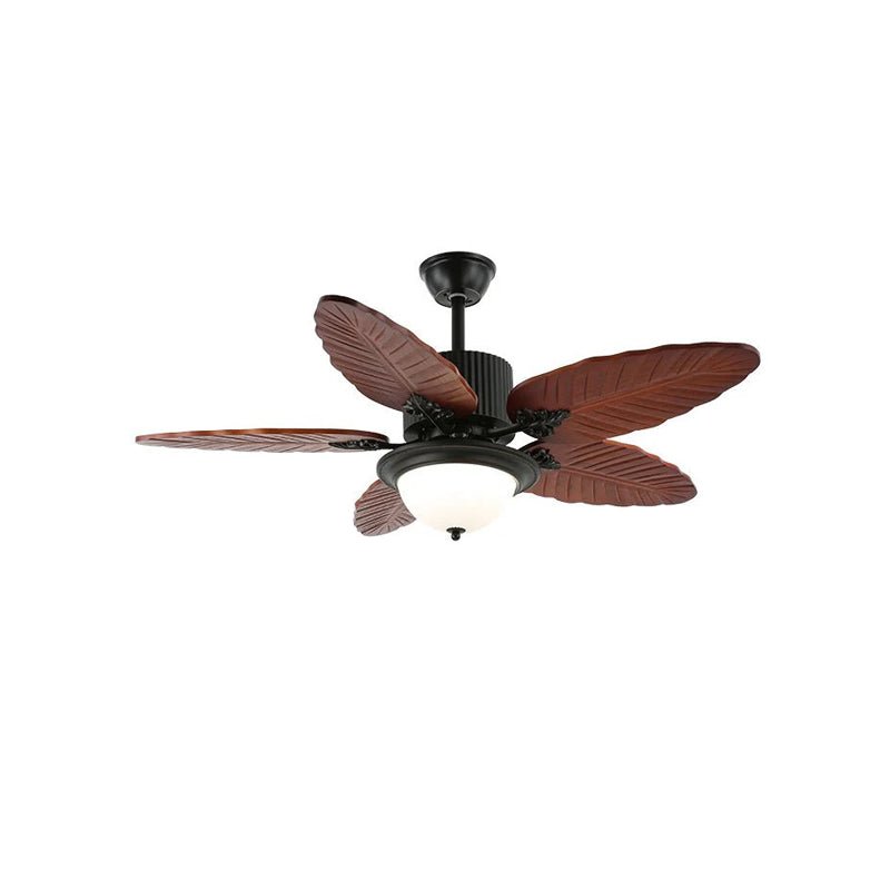 Syleelle Tropisch Hout glas Plafondventilator met Verlichting