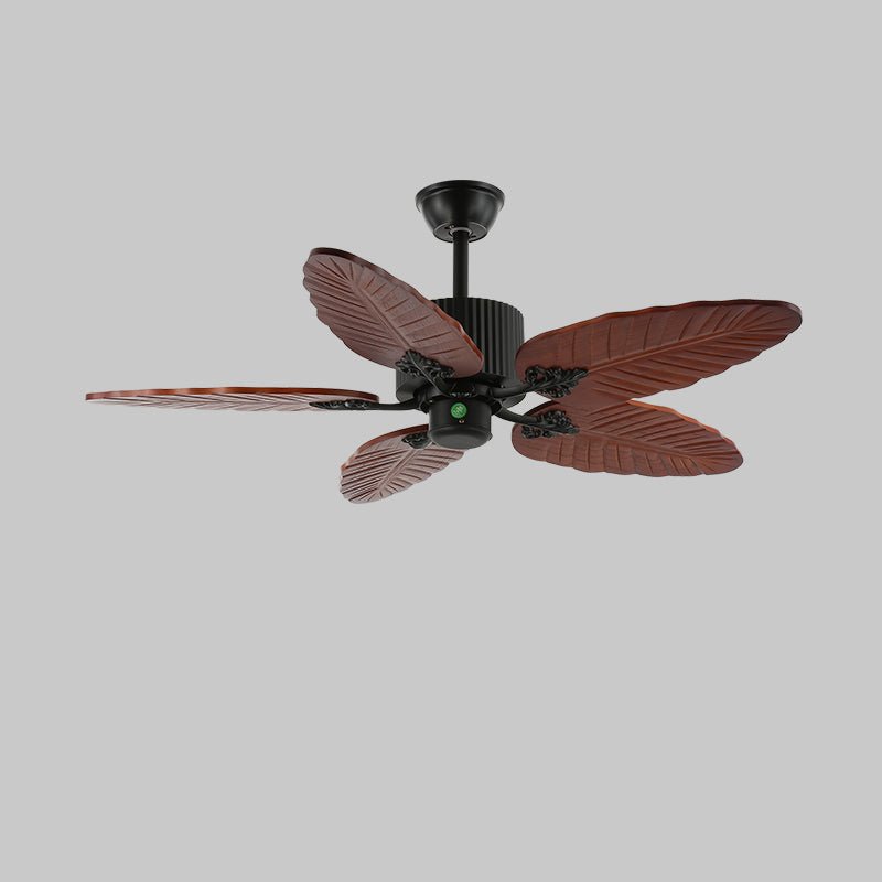 Syleelle Tropisch Hout glas Plafondventilator met Verlichting