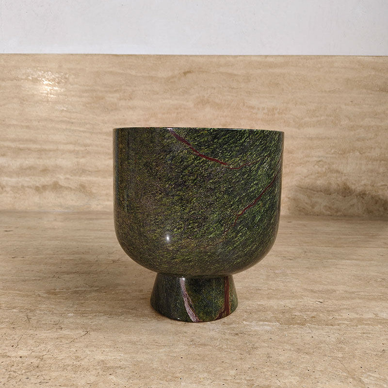 Flima elegante sculpturale decoratieve interieurbak van groen marmer