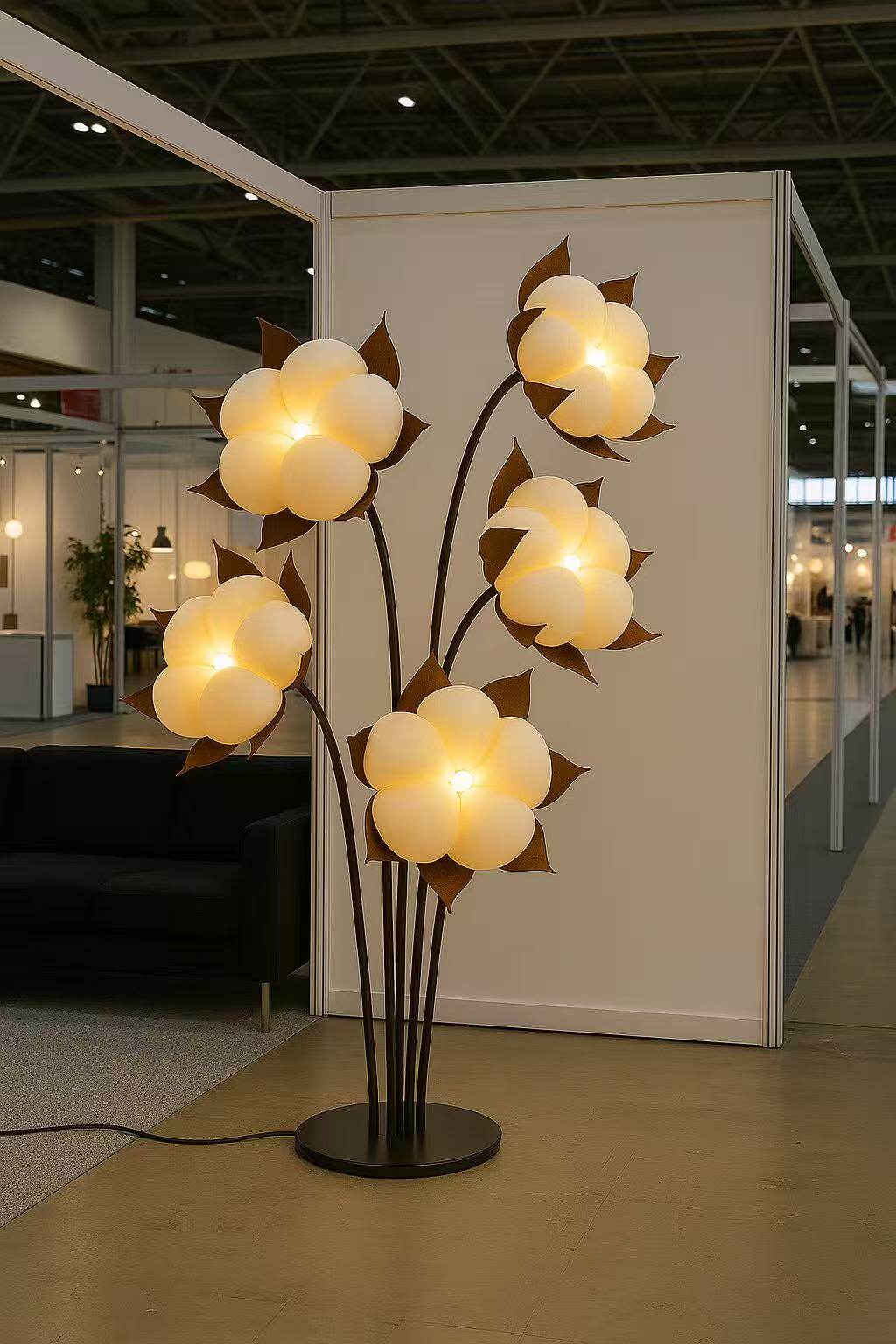 Sylvianne Groene Bloemblaad vloerlamp