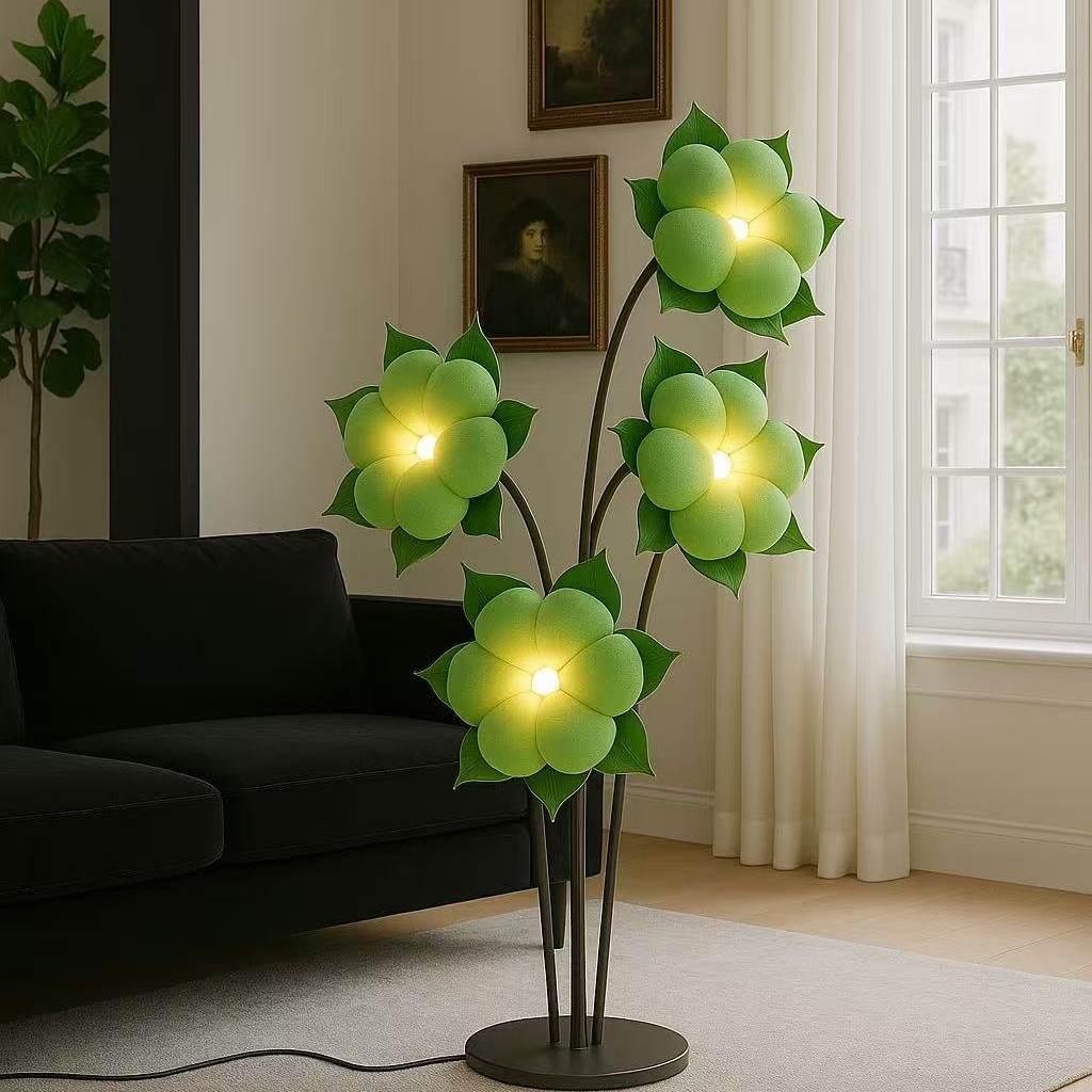 Sylvianne Groene Bloemblaad vloerlamp