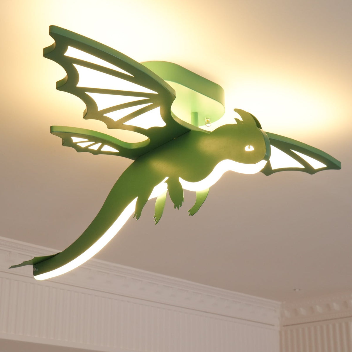 Miriora plafondlamp Groen Dinosaurus LED