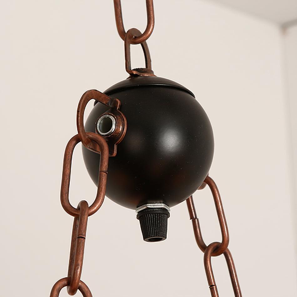 Elvisette hanglamp gitaarvorm rustiek walnoot hout vintage