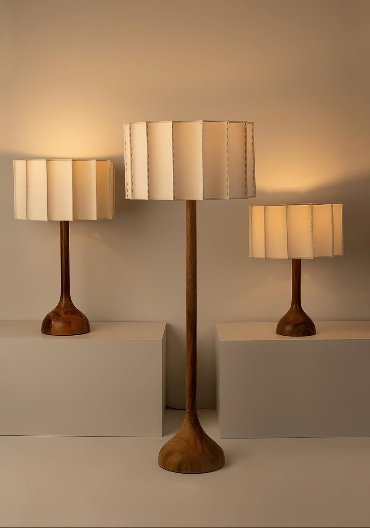 Livenq Houten Stoffen Retro tafellamp
