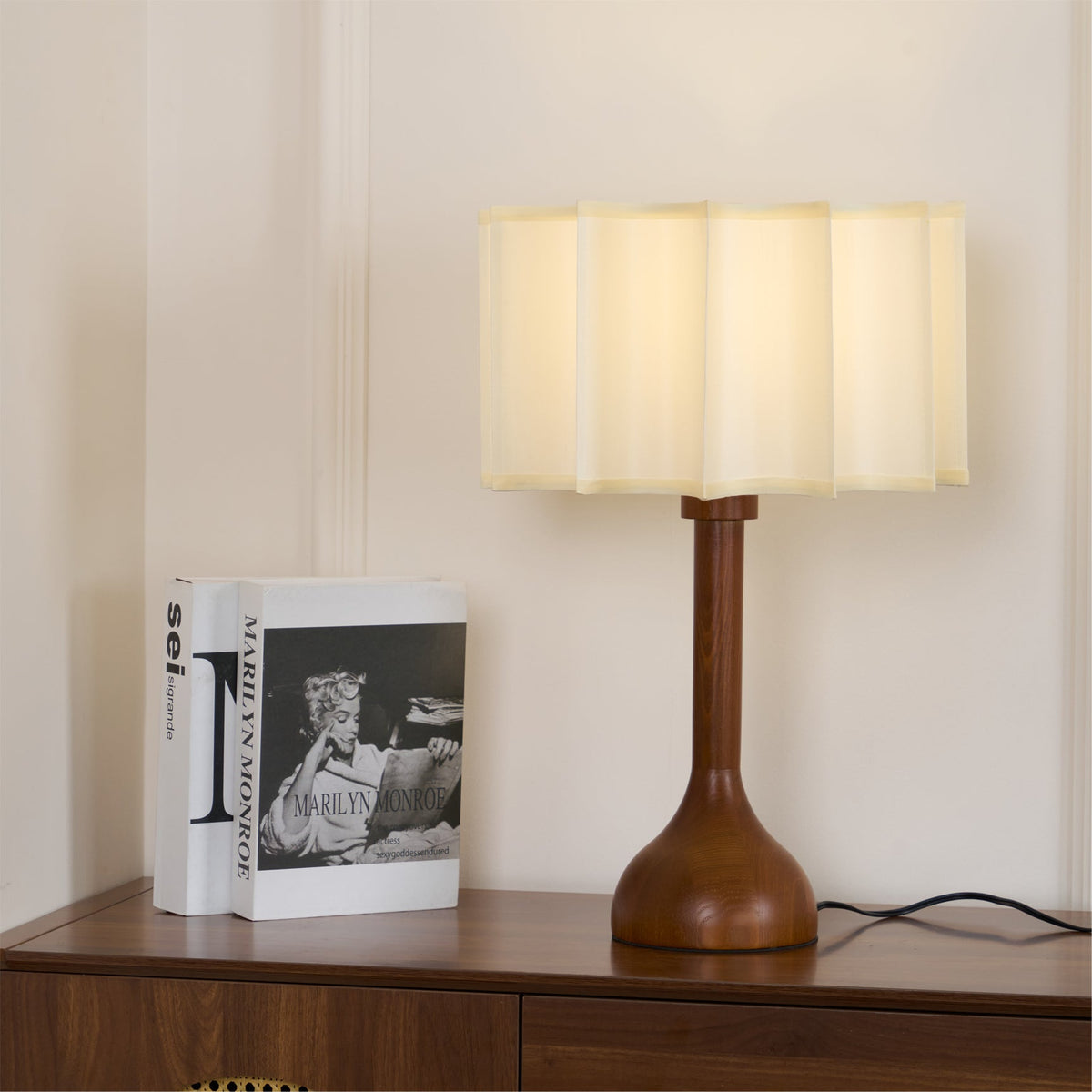 Livenq Houten Stoffen Retro tafellamp