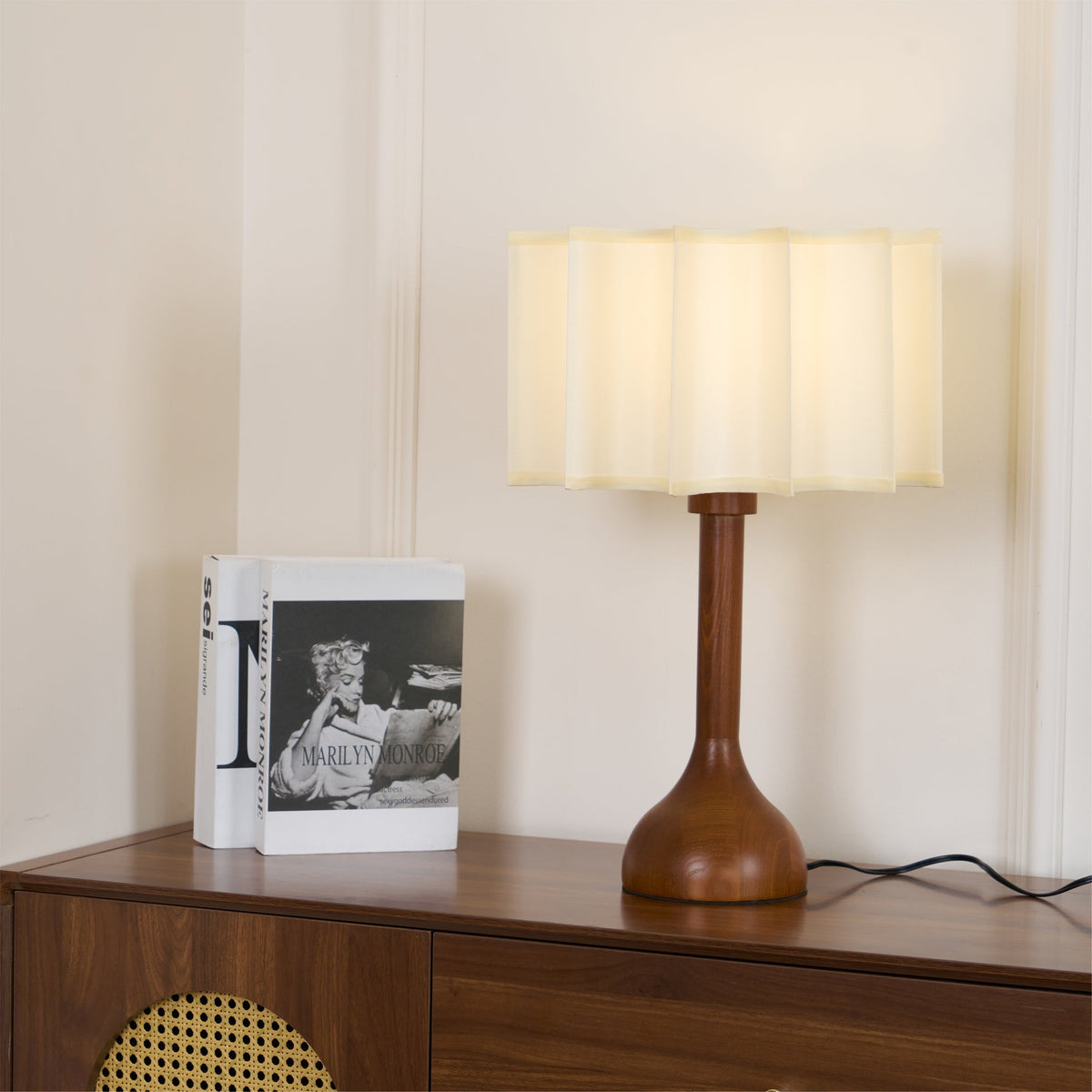 Livenq Houten Stoffen Retro tafellamp