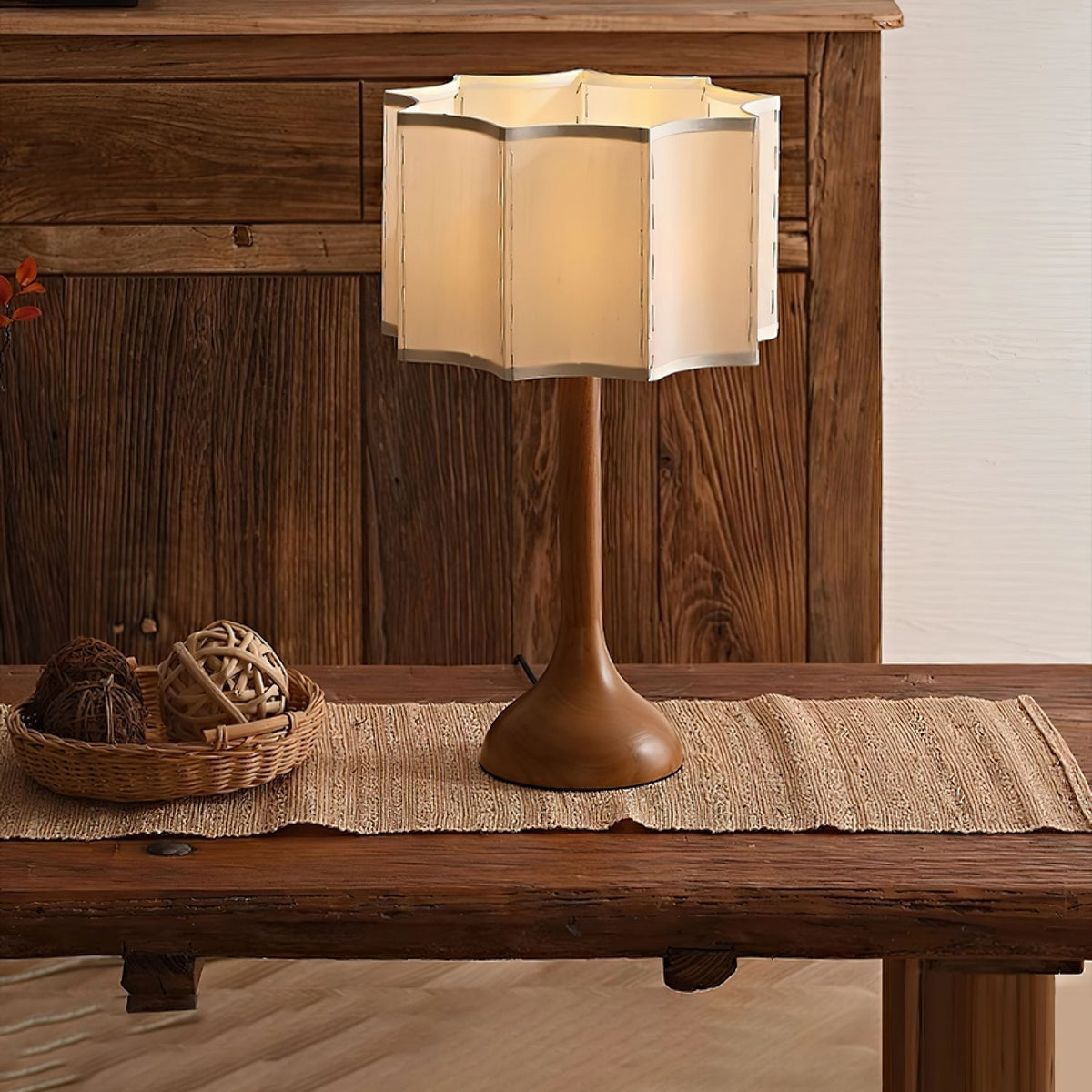 Livenq Houten Stoffen Retro tafellamp