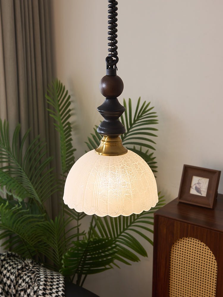 Halcyon Moderne hanglamp van hout met minimalistische boog