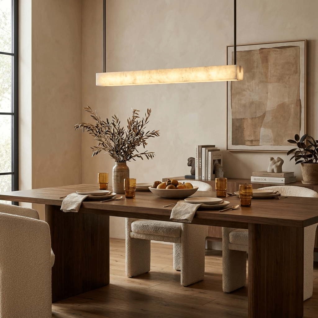 Niveraine albast Lineaire hanglamp