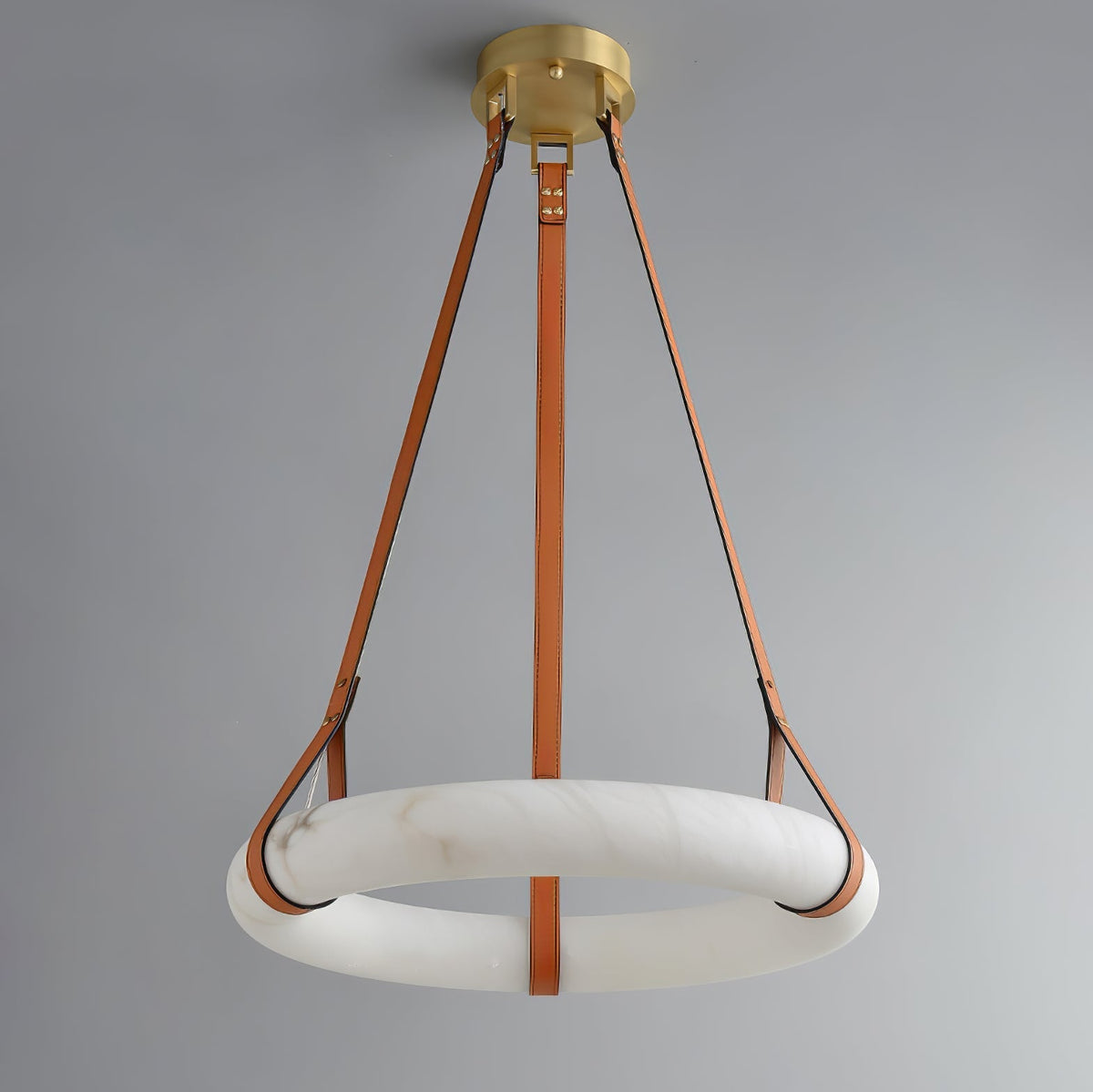 Erzorila ronde albasten hanglamp met goudkleurige accenten
