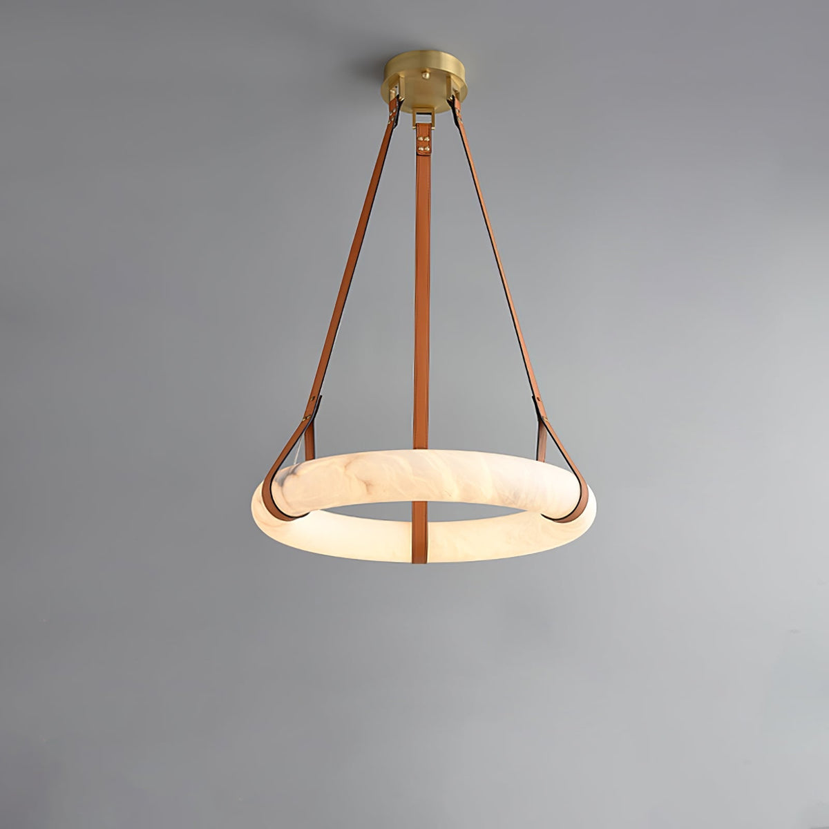 Erzorila ronde albasten hanglamp met goudkleurige accenten