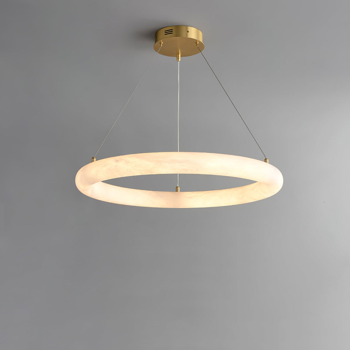 Erzorila ronde albasten hanglamp met goudkleurige accenten
