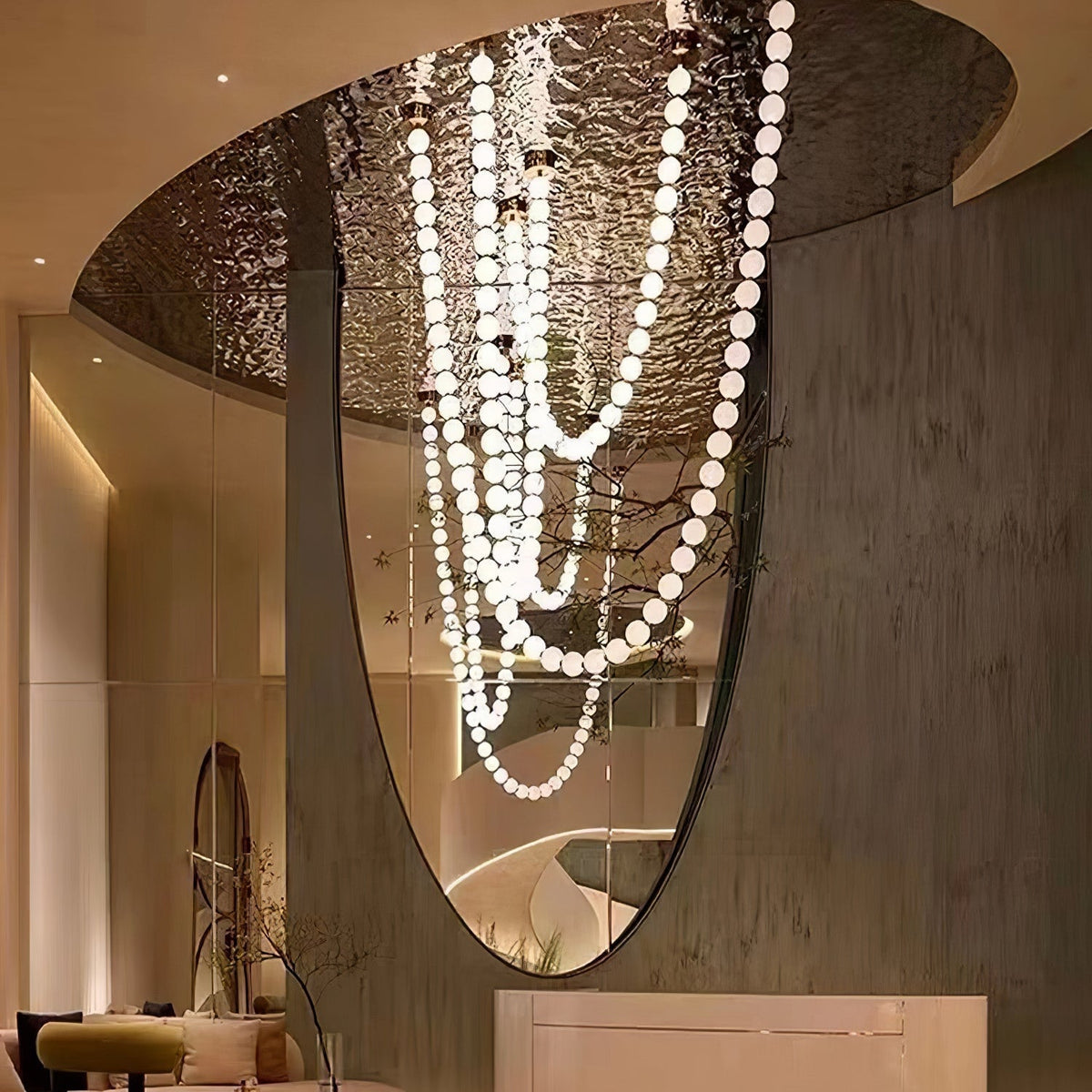 PearlCascade kroonluchter van glasparels