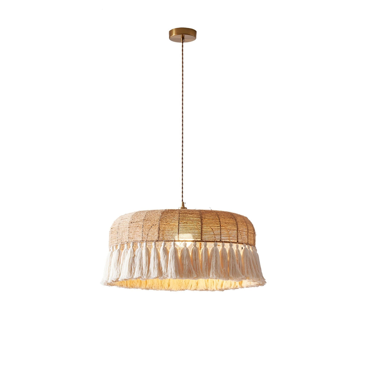 Boho handgeweven jute hanglamp