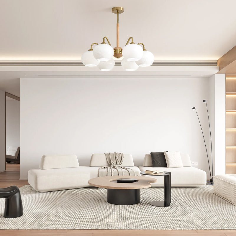 Elyra elegante kroonluchter met houten accenten