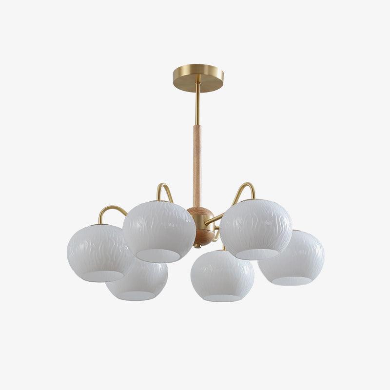 Elyra elegante kroonluchter met houten accenten