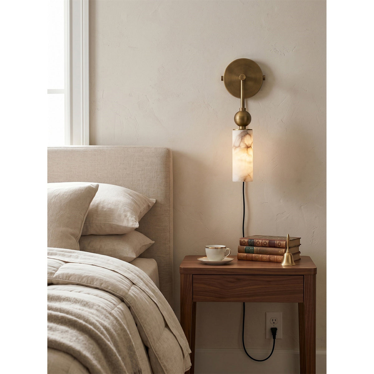 Eiraina albasten wandlamp met stekker