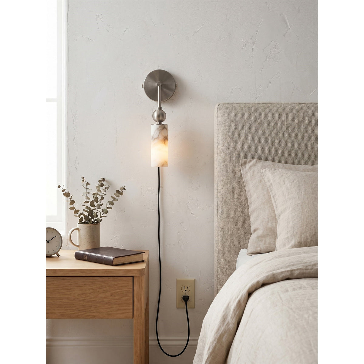 Eiraina albasten wandlamp met stekker