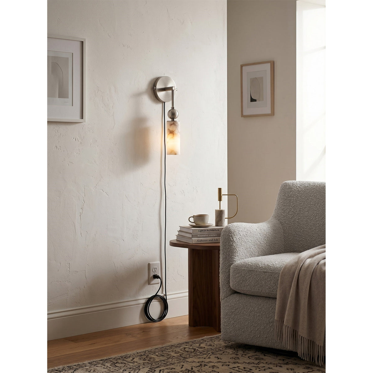 Eiraina albasten wandlamp met stekker