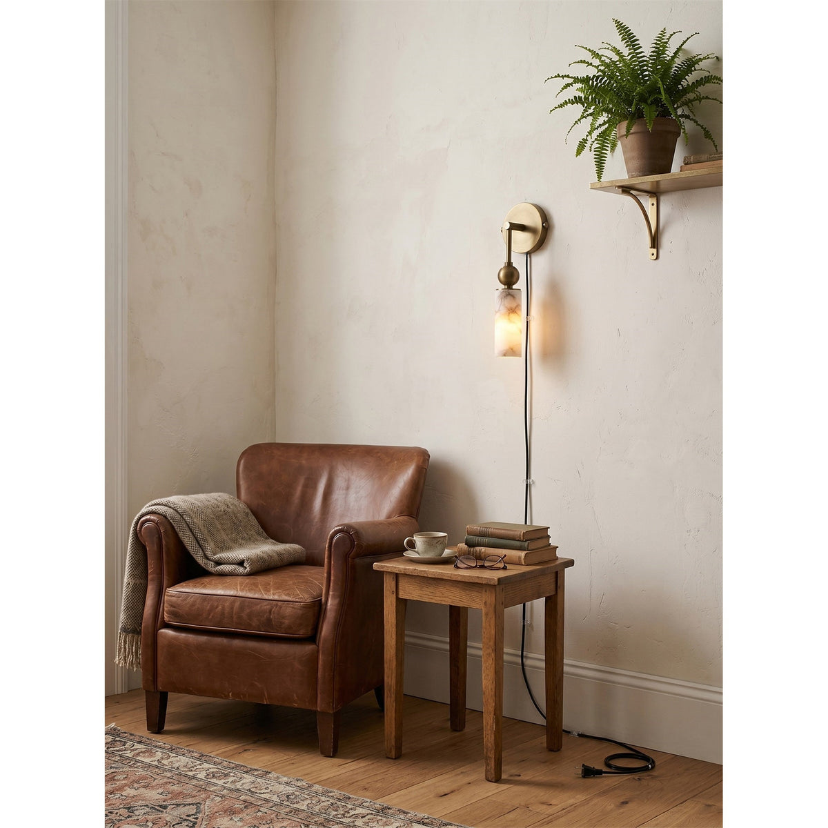 Eiraina albasten wandlamp met stekker