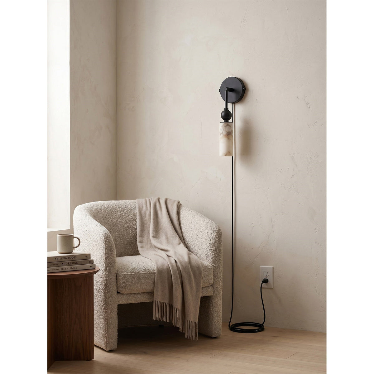 Eiraina albasten wandlamp met stekker