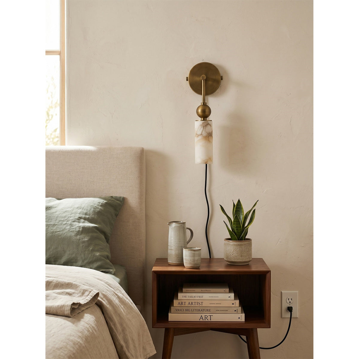 Eiraina albasten wandlamp met stekker