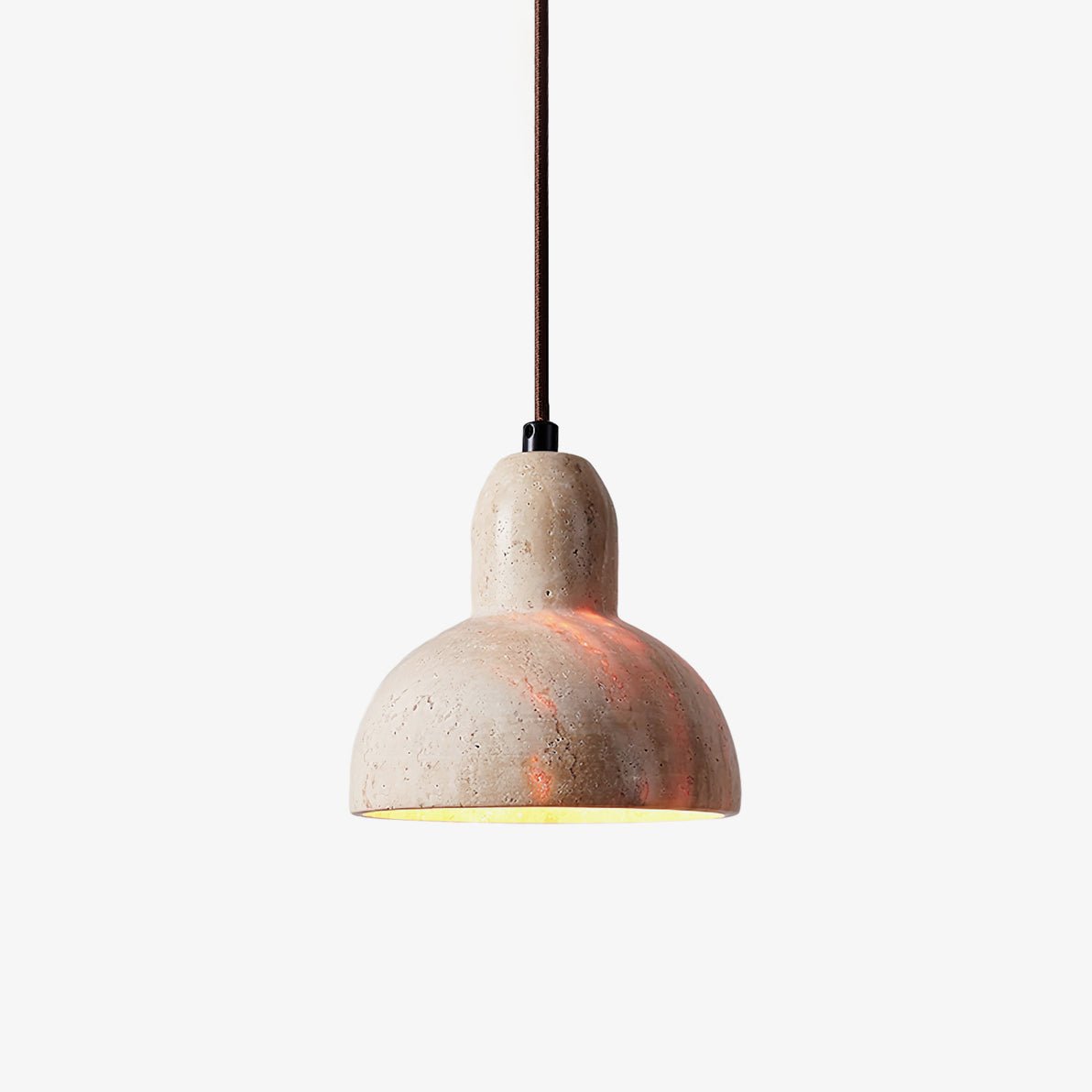 Aklan koepelvormige Shade travertin hanglamp