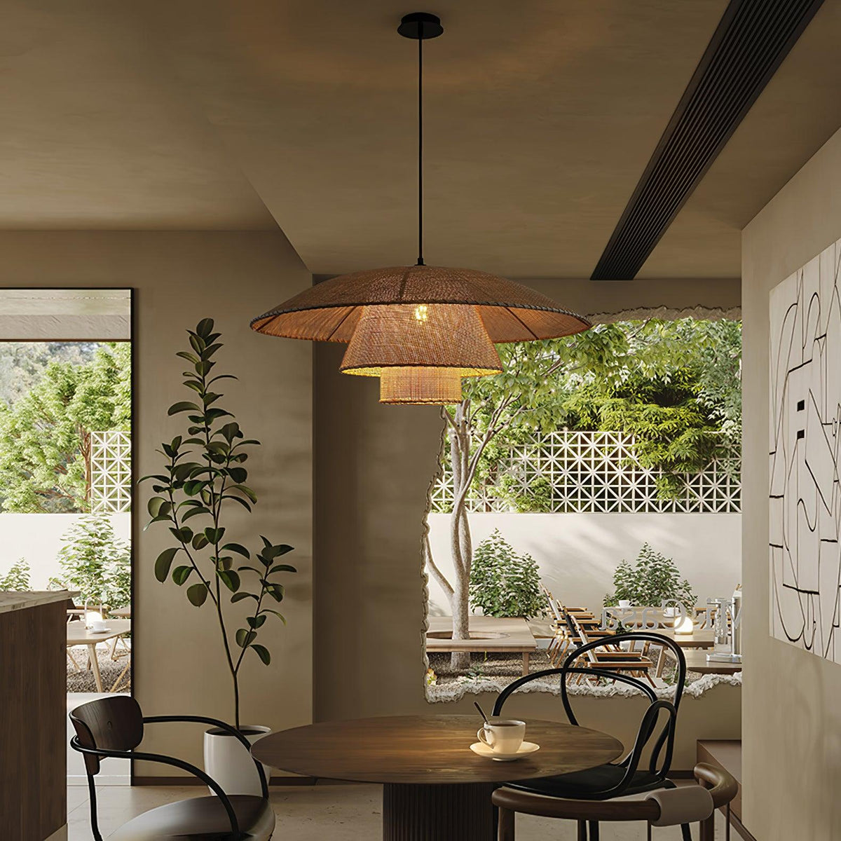 Arixu Vintage hanglamp van rotan