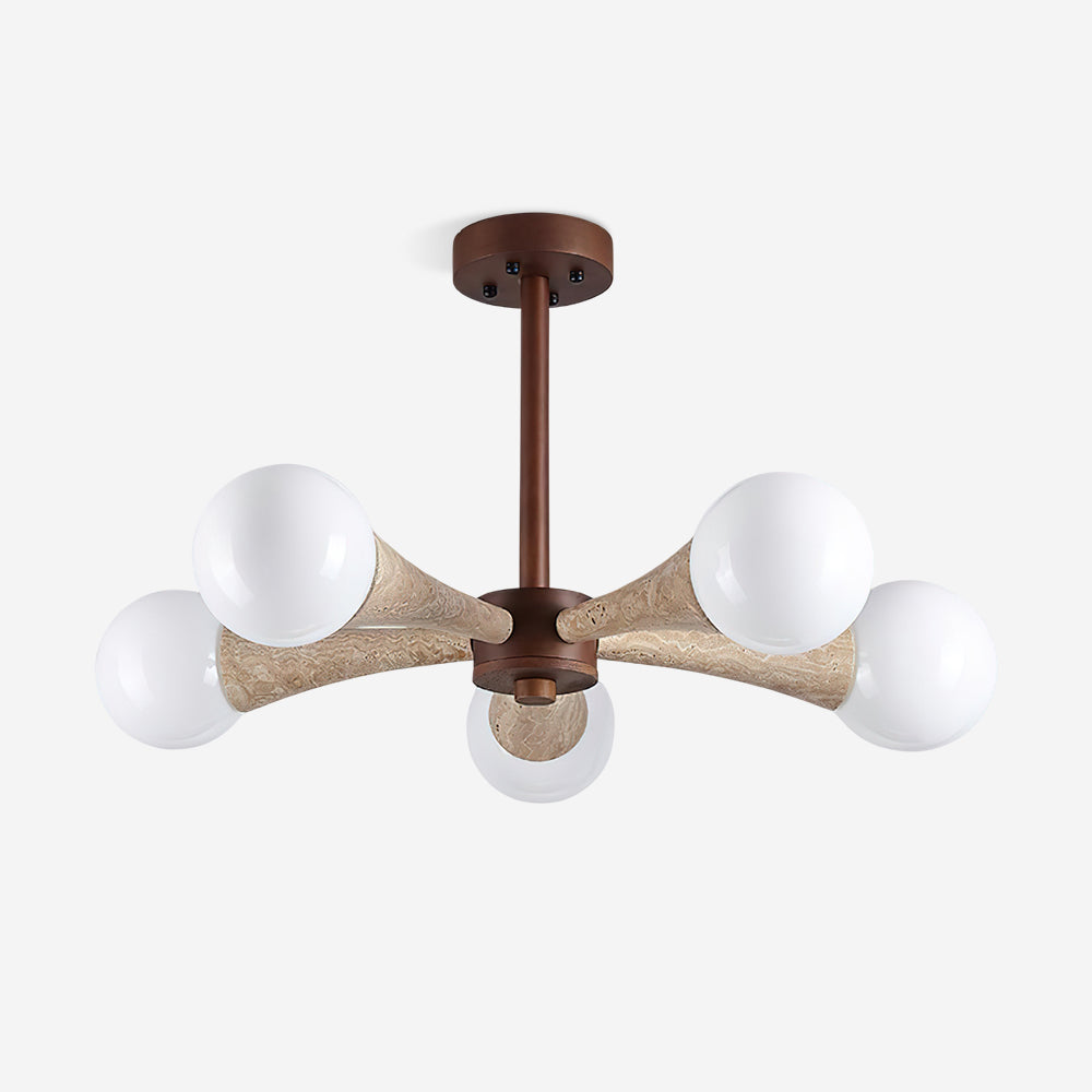 Tavenina Vlakke plafondlamp Hout travertin