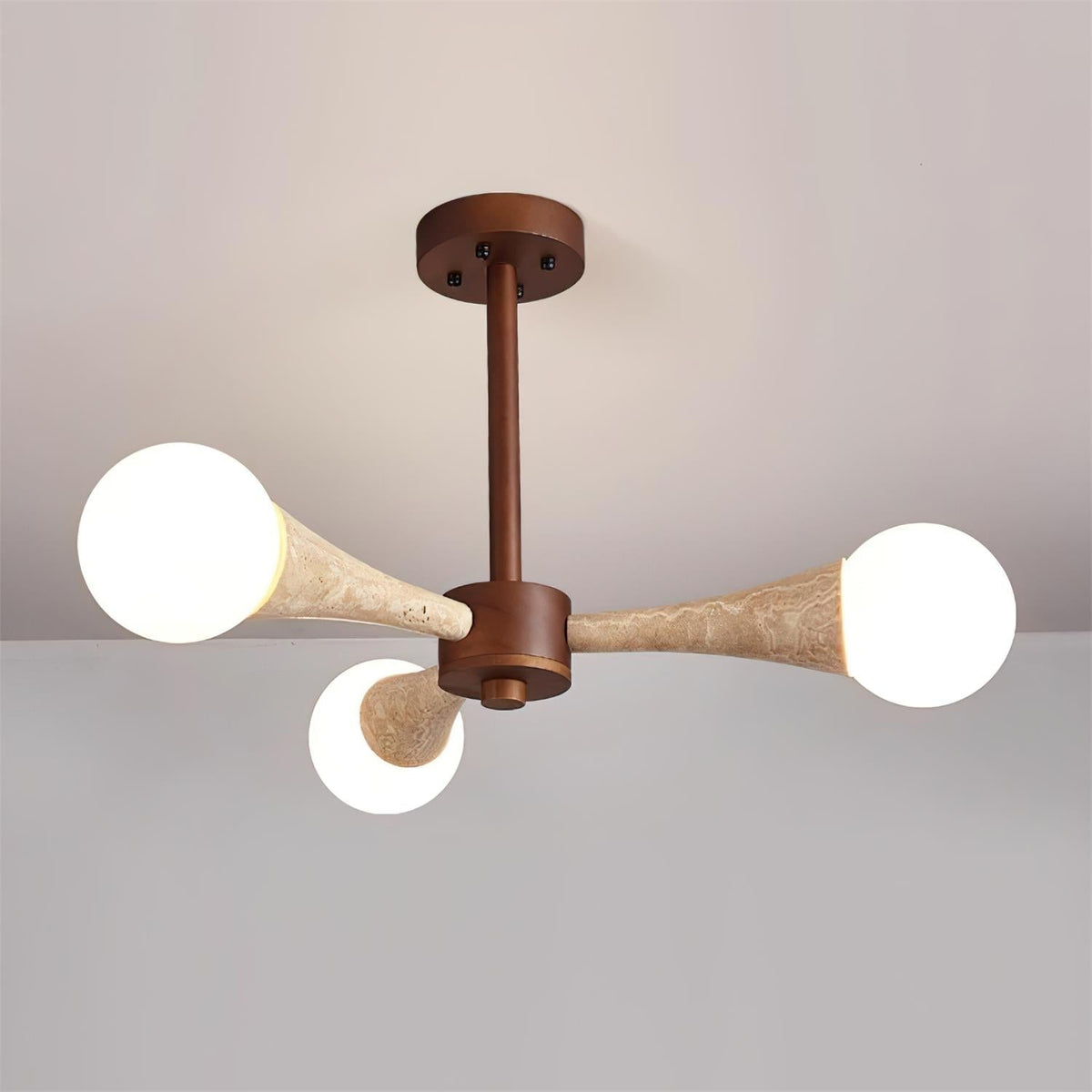 Tavenina Vlakke plafondlamp Hout travertin