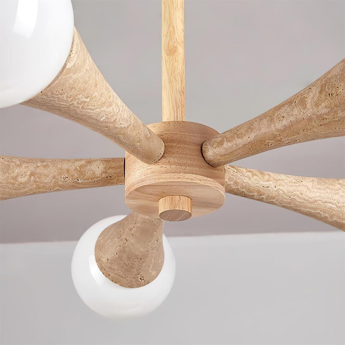 Tavenina Vlakke plafondlamp Hout travertin