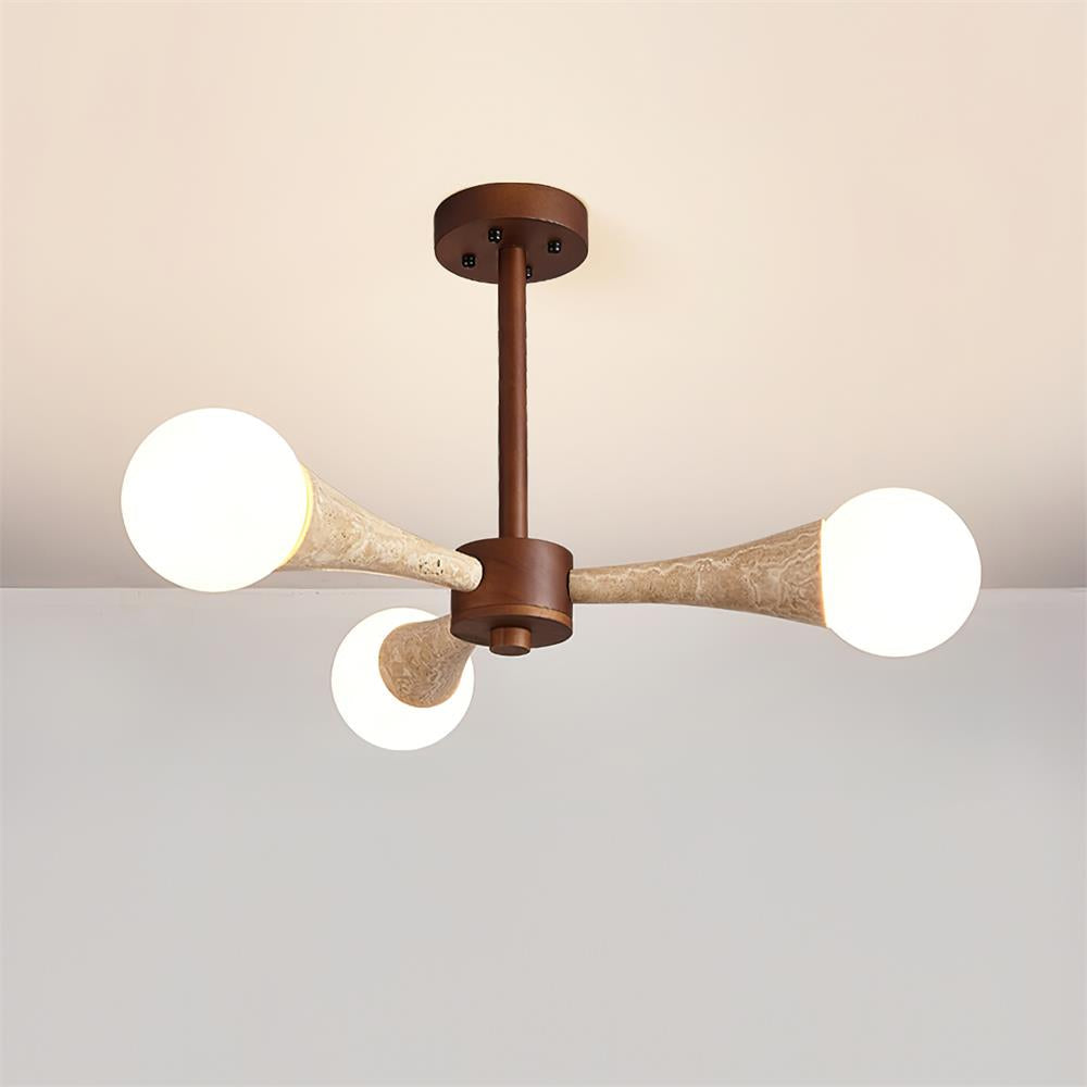 Tavenina Vlakke plafondlamp Hout travertin
