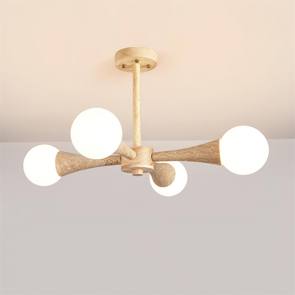 Tavenina Vlakke plafondlamp Hout travertin