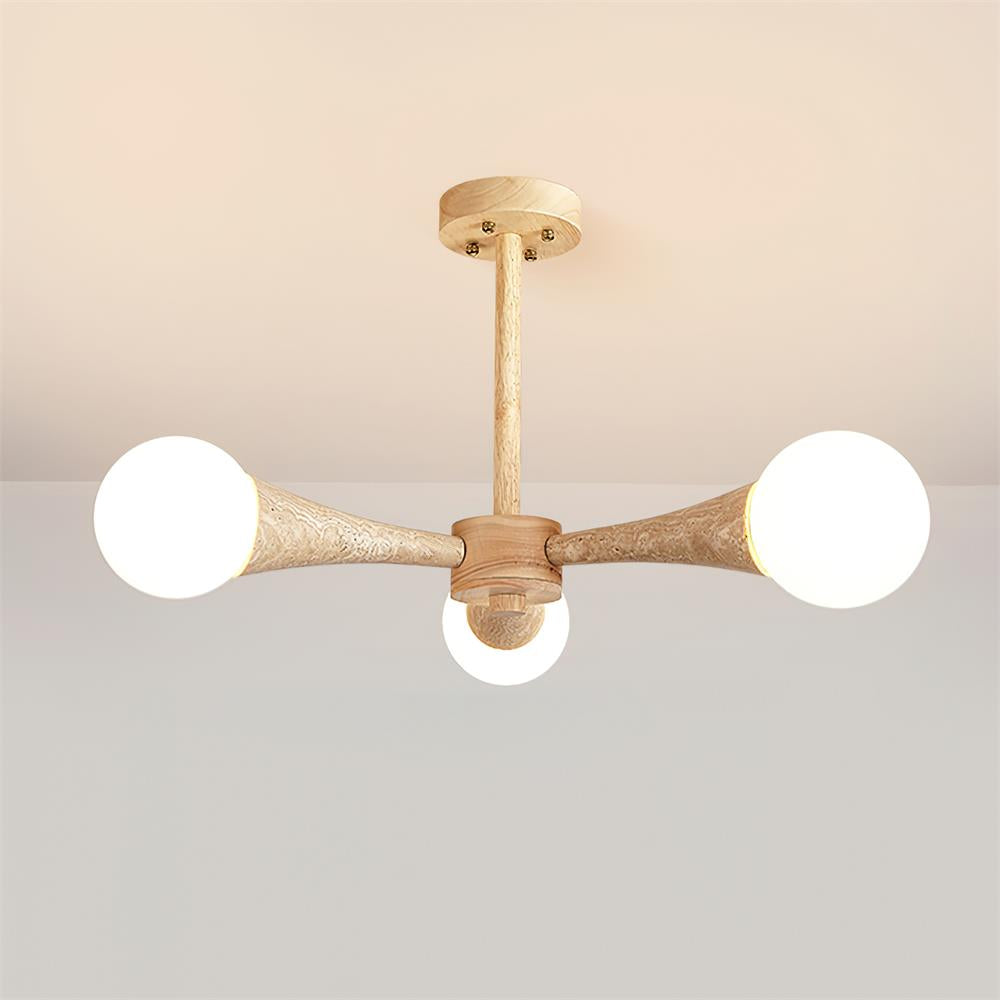 Tavenina Vlakke plafondlamp Hout travertin