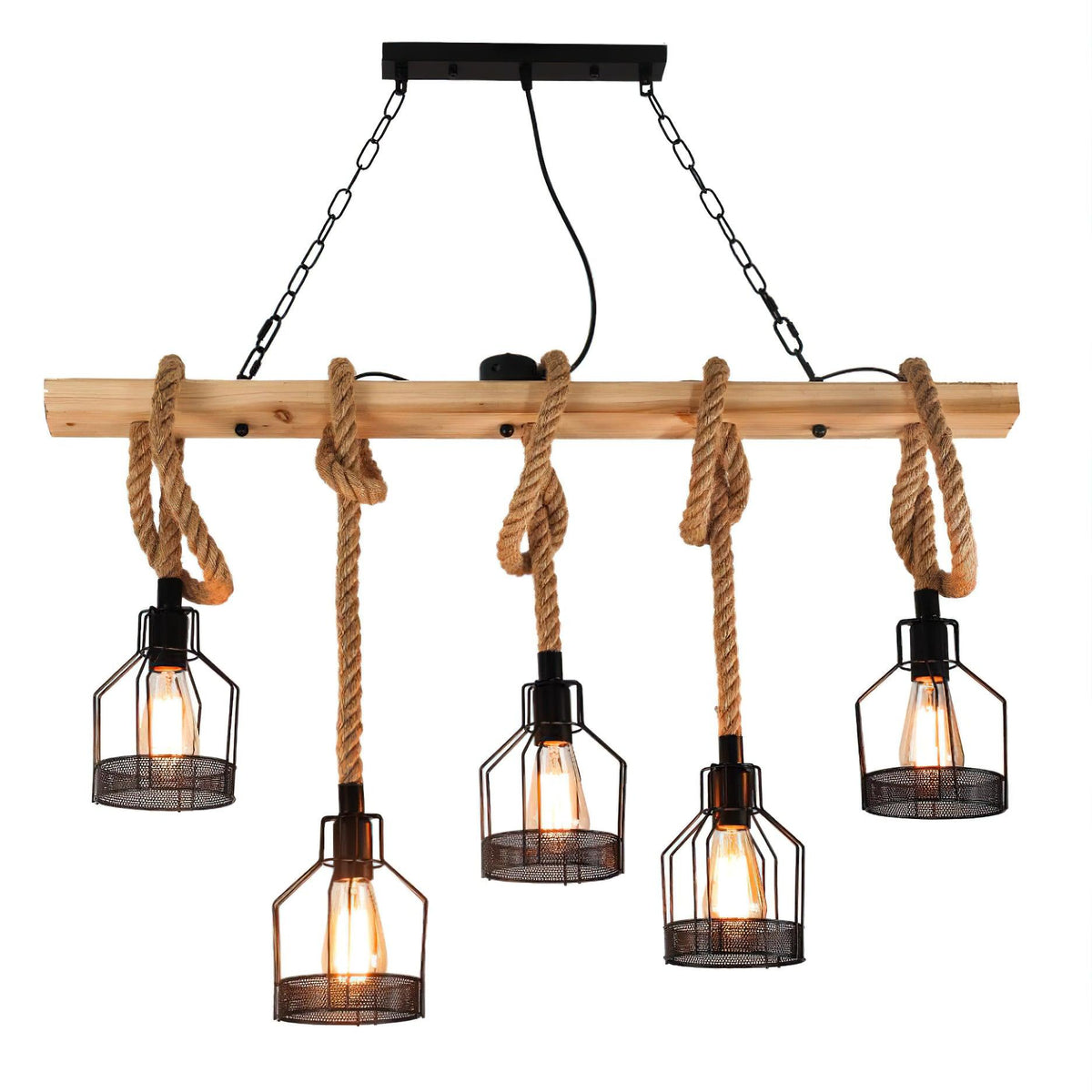 Arove hanglamp van hennepkoord industriële stijl