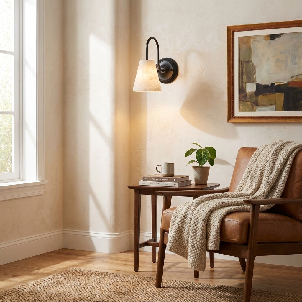 Yelmont albast wandlamp
