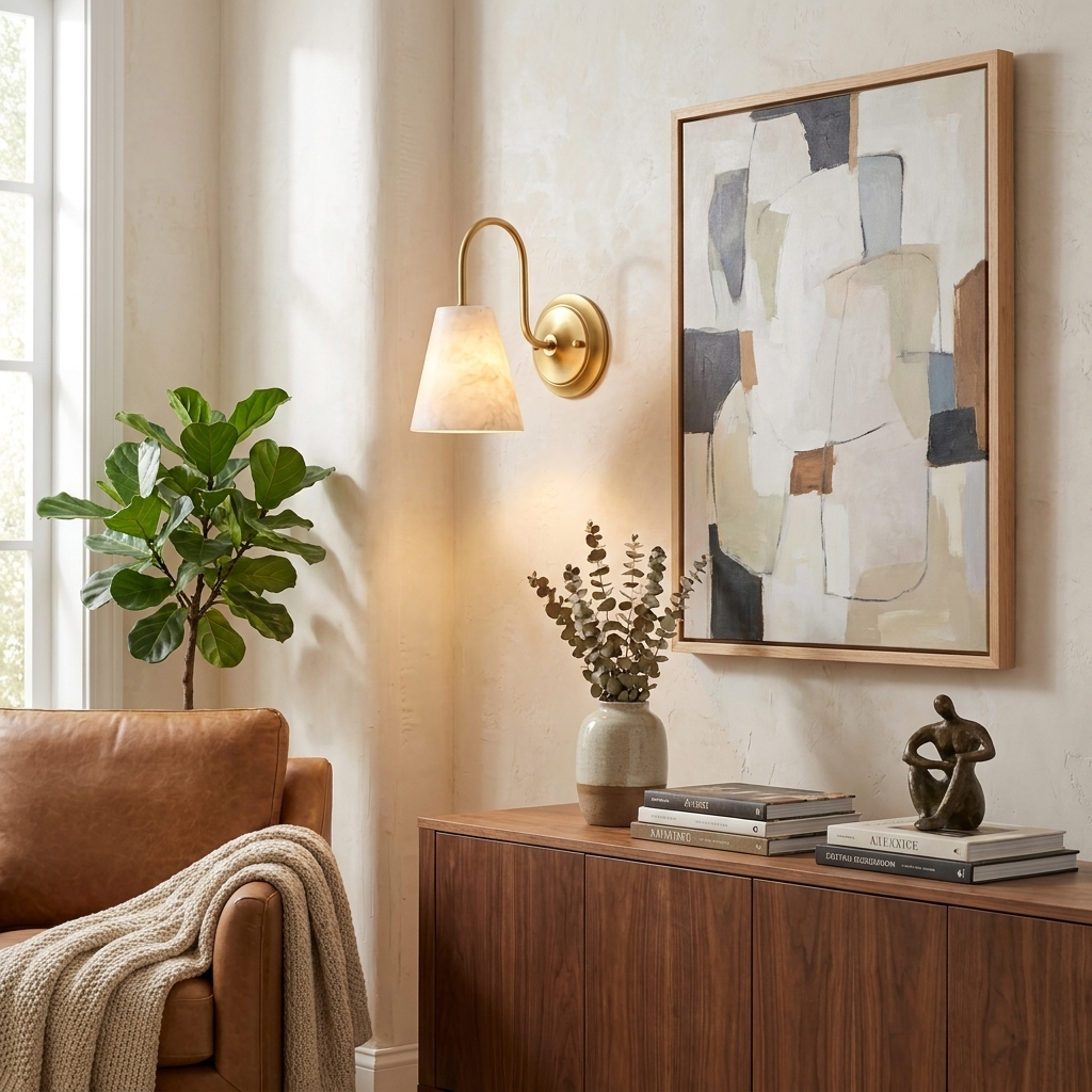 Yelmont albast wandlamp