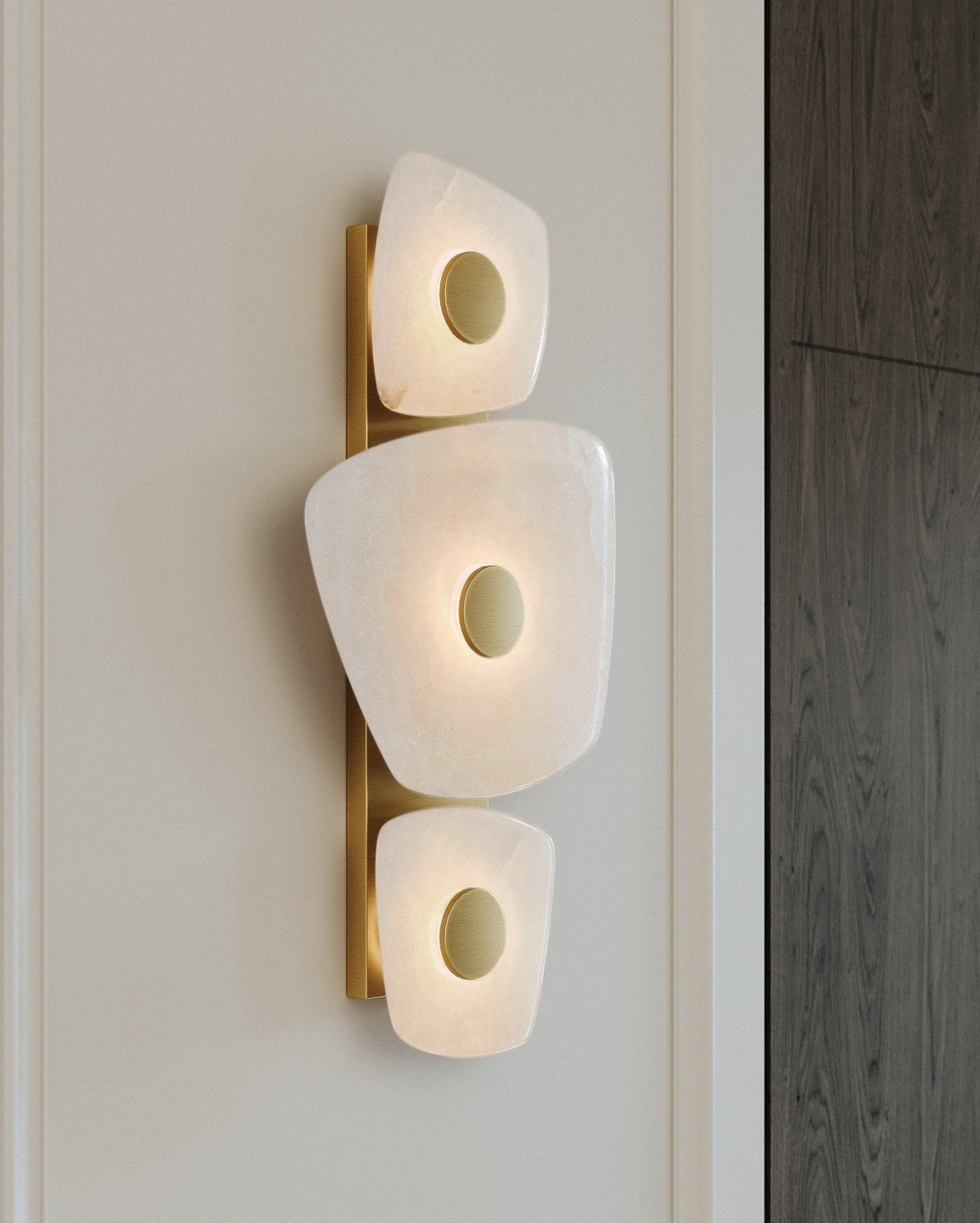 Fylsa asymmetrische wandlamp in albast