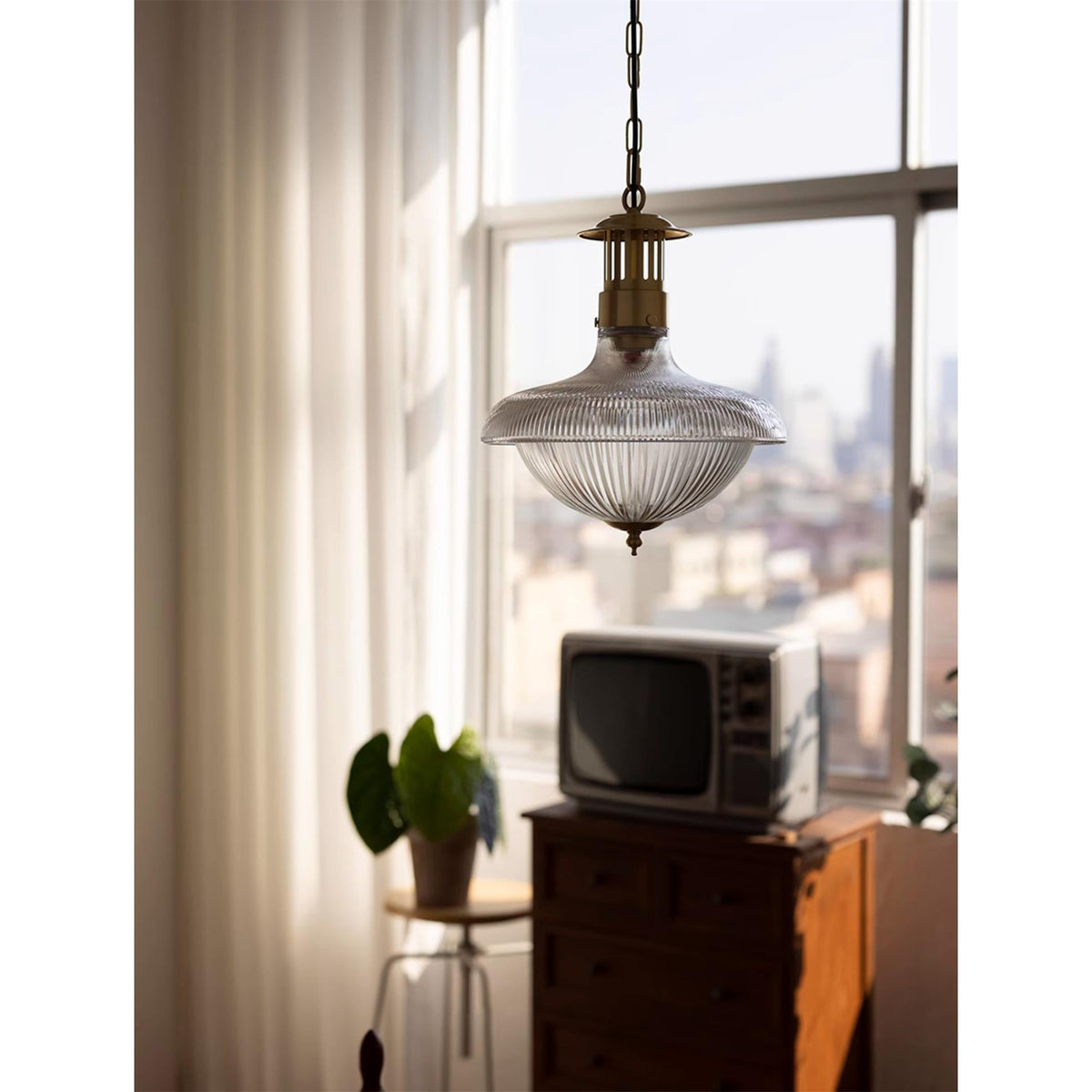 Velenora hanglamp van goudkleurig met helder