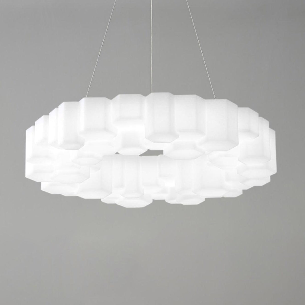 Lioreiel kroonluchter honingraatglansend wit polycarbonaat