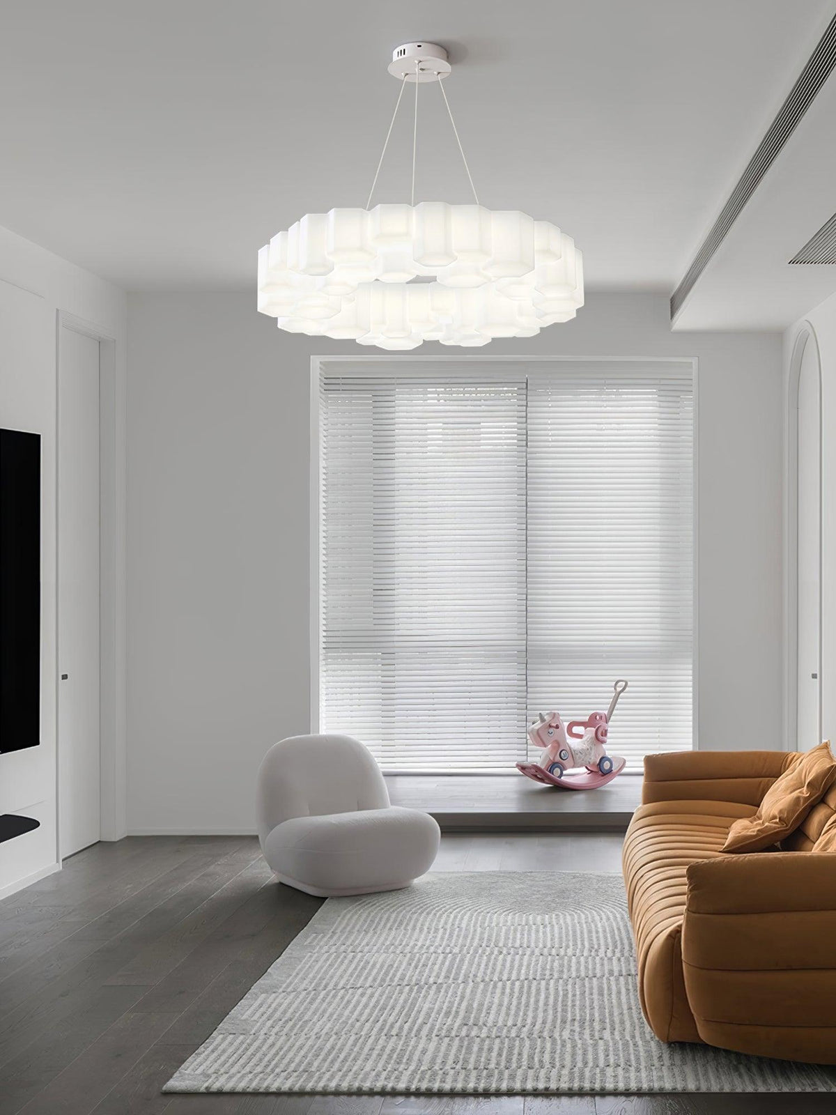 Lioreiel kroonluchter honingraatglansend wit polycarbonaat
