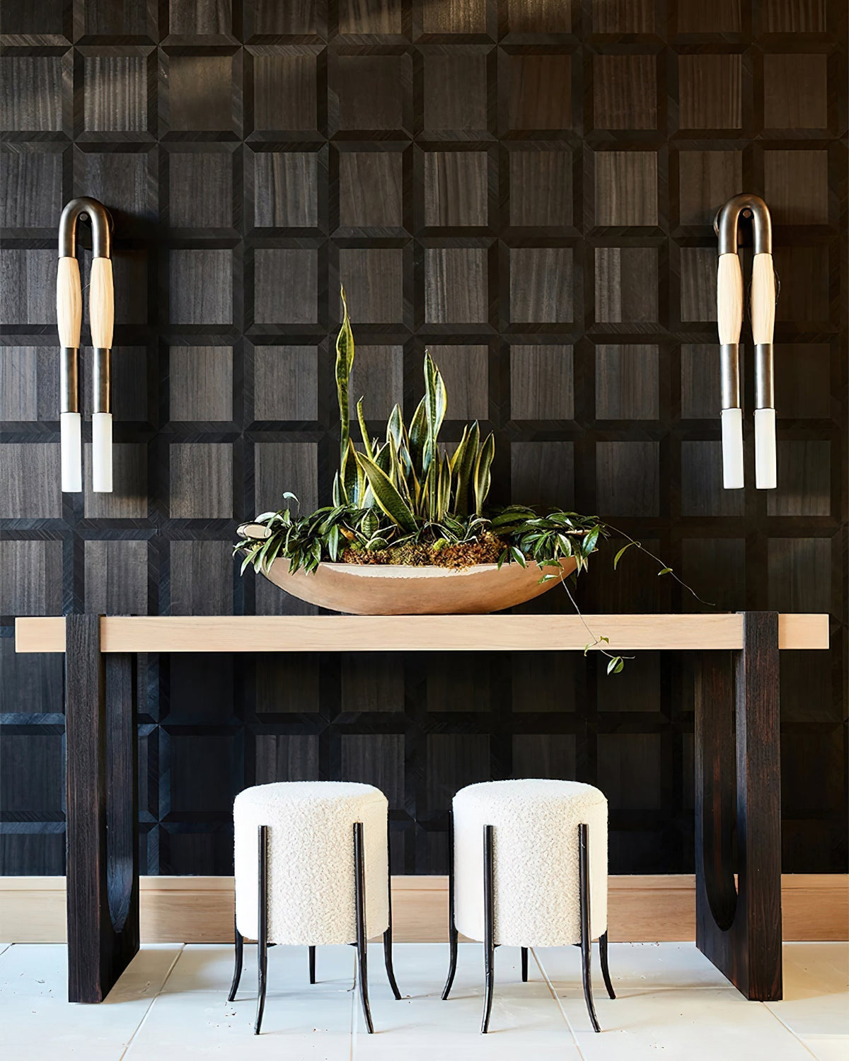 Aurelielle wandlamp met paardenhaar en messing afwerking
